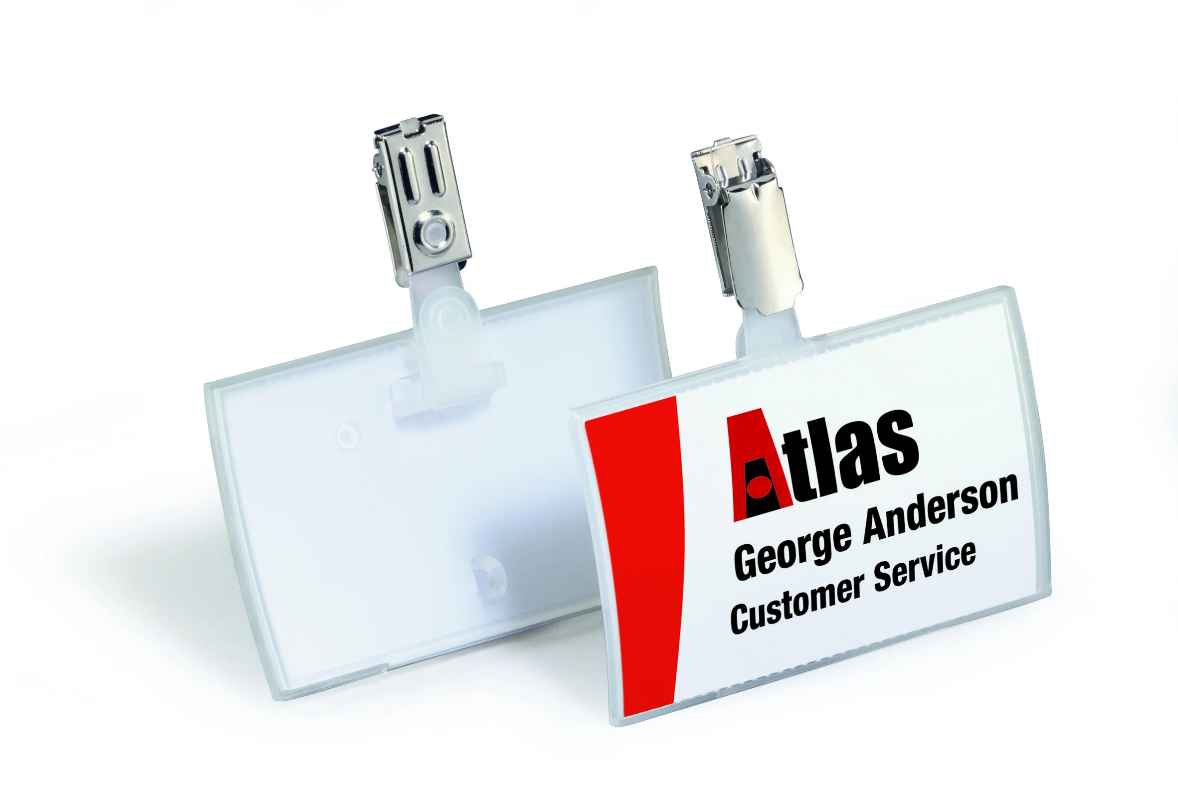 Name badge CLICK FOLD 54x90mm clip PP