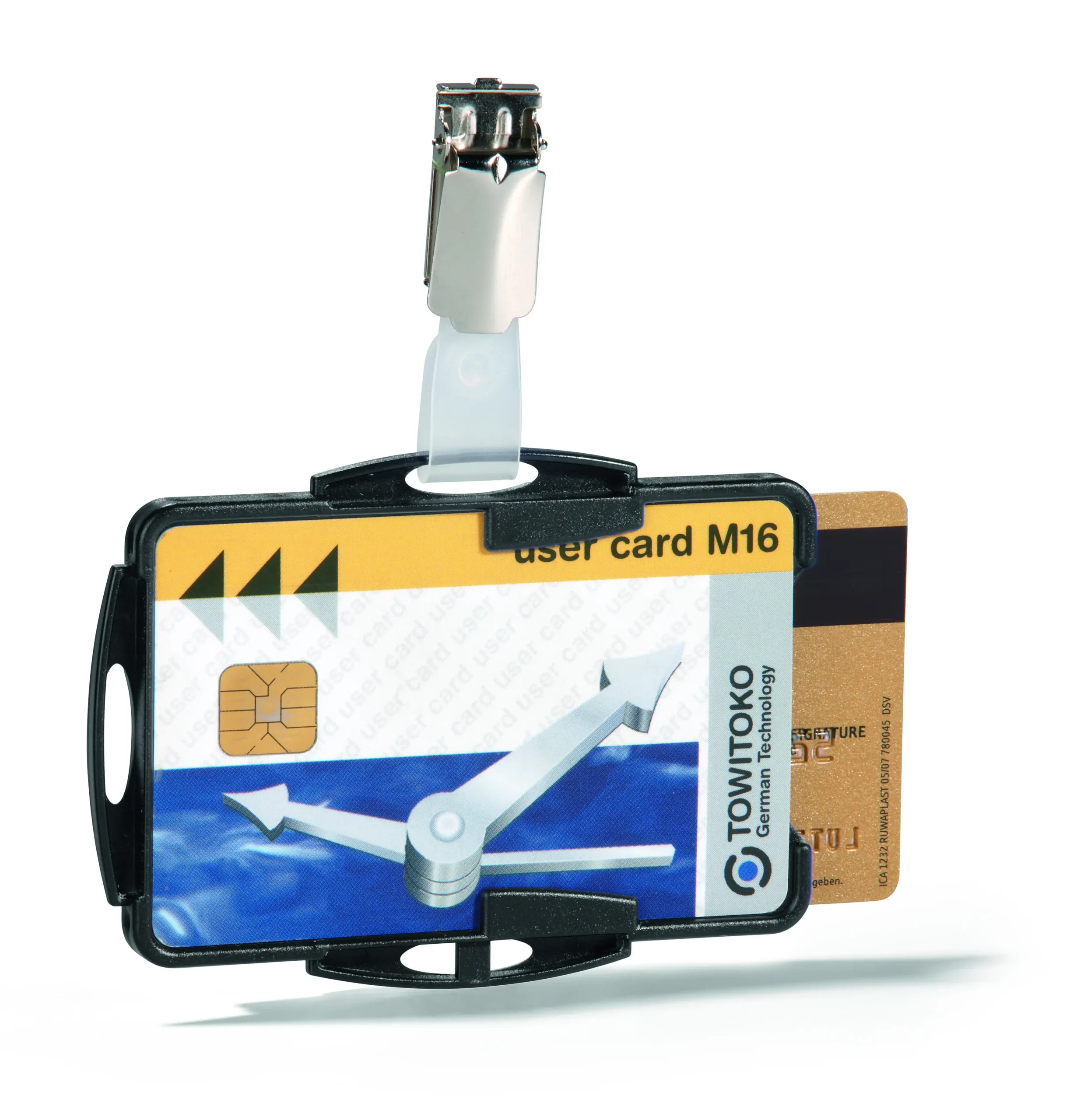 ID card holder clip for 2 cards